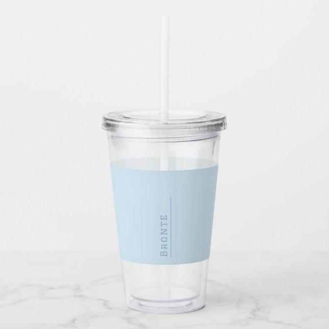 Farbflussmonogramm Ice Blue Acrylic Tumbler Acryltrinkbecher (Vorderseite)