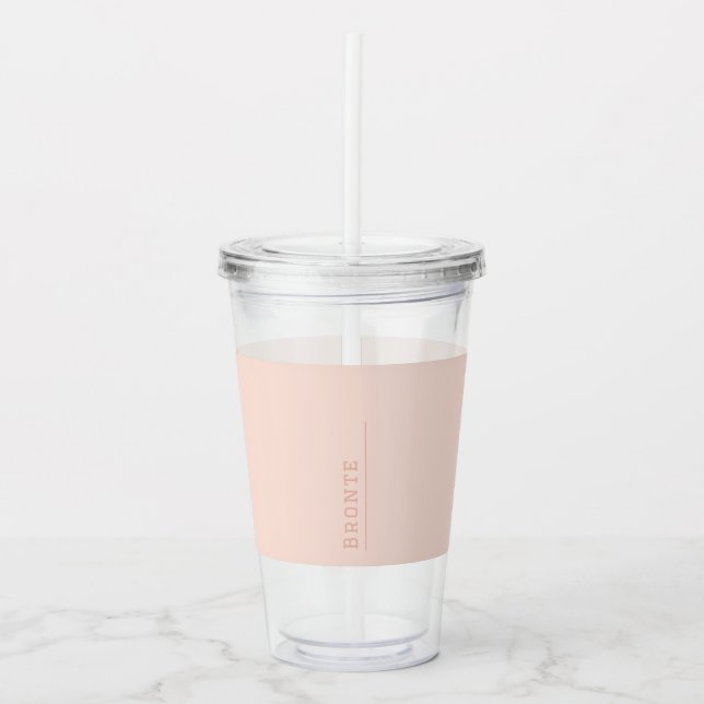 Farbflussmonogramm Peachy Corn Acrylic Tumbler Acryltrinkbecher (Vorderseite)