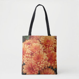 Farbfotografie von orangen Herbst-Chrysanthemen Tasche