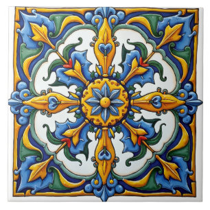 Farbfroh,mediterran,Mosaik,blau,orange,grün, Fliese