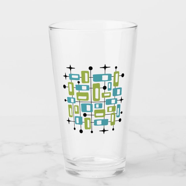 Farbfrohe Retro-Mitte-des-20.-Jahrhunderts-Moderne Glas (Vorderseite)