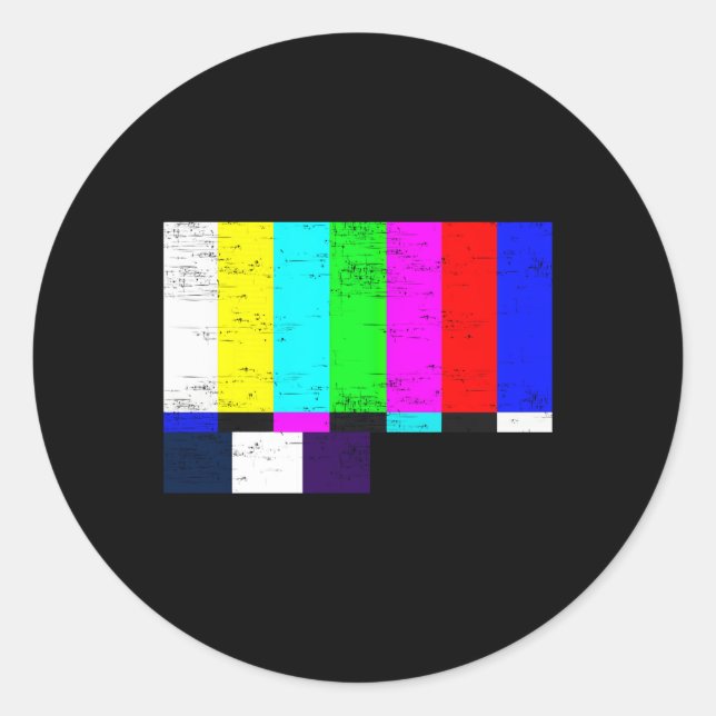 Farbgebläse für TV-Prüfmuster Runder Aufkleber (Vorderseite)
