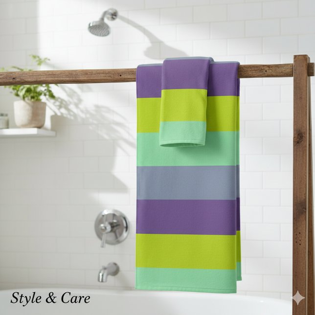 Farbgeblasenes Badehandtuch - Soft & Stylish (Mixed Color Striped Bath Towel – Soft & Stylish)