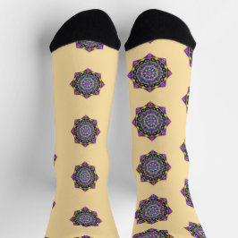 Farbgefestigte Crew Mandala Socken