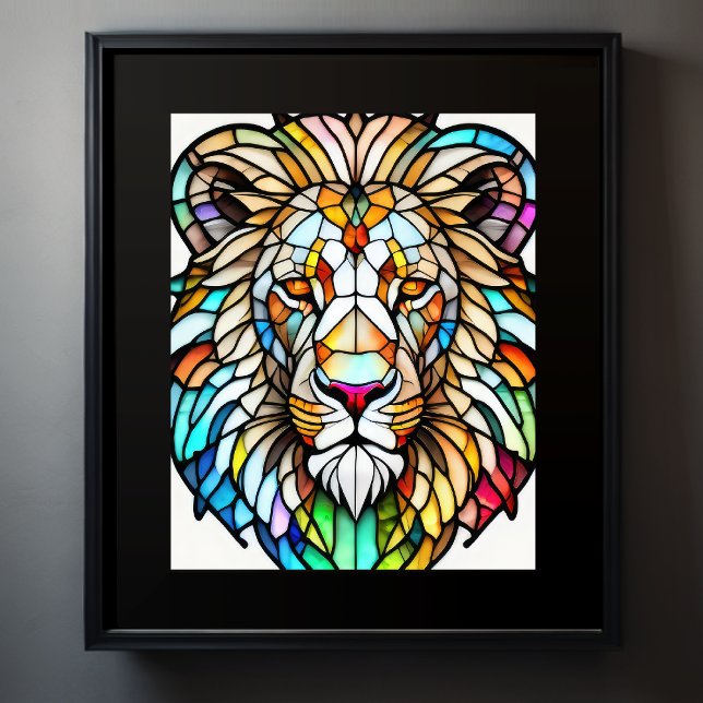 Farbgefestigtes Glas Lion 5:4 Poster (Von Creator hochgeladen)