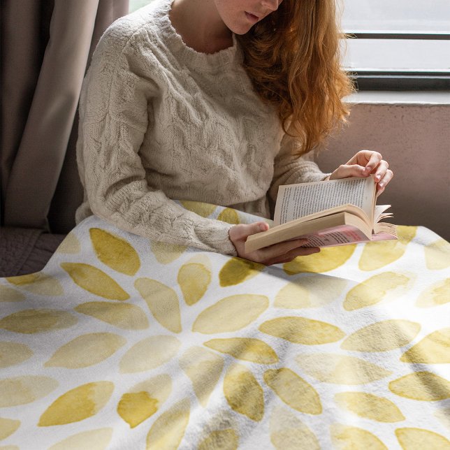 Farbgelbe Pinselstriche Fleecedecke (Von Creator hochgeladen)