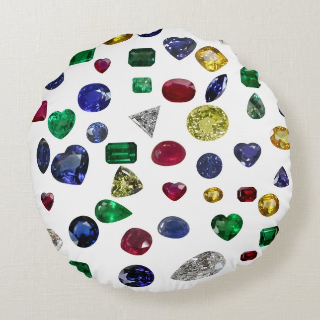 Farbgemauertes Kissen, Kissen mit Gemsteinbildern (Rückseite)