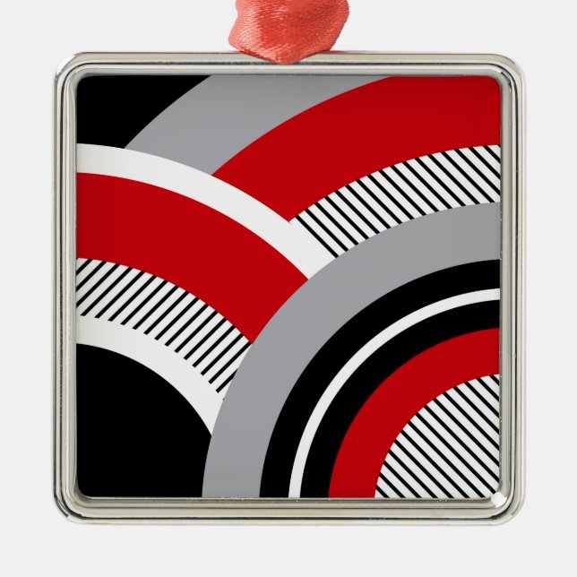 Farbgeometrie Ornament Aus Metall (Vorne)