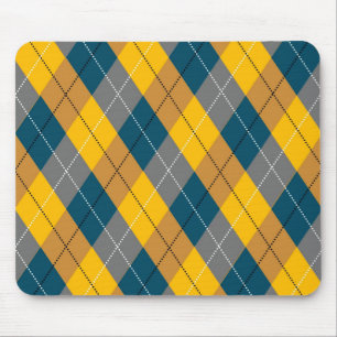 Farbgeometrisches, Kariert-gelbbraunes Muster Mousepad