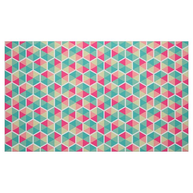 Farbgeometrisches Wabenmuster 02 Stoff (Fat Quarter (45,7 x 55,9 cm))