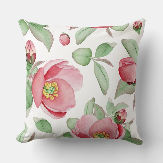 Farbgestaltung von rosa und grünem Flor Kissen (Vorderseite)