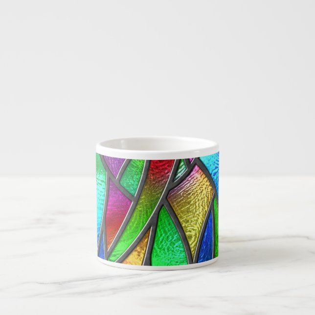 Farbglas Muster 3D Textur Espressotasse (Vorderseite)