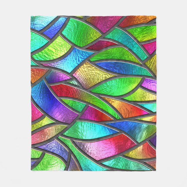 Farbglas Muster 3D Textur Fleecedecke (Vorderseite)