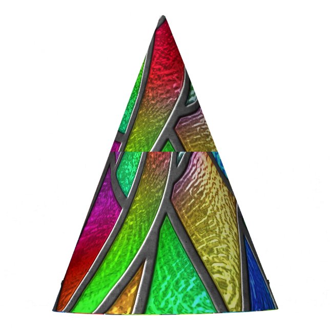 Farbglas Muster 3D Textur Partyhütchen (Vorderseite)