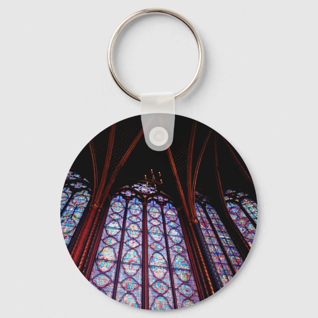 Farbglas Sainte-Chapelle im Pariser Foto Schlüsselanhänger (Vorderseite)