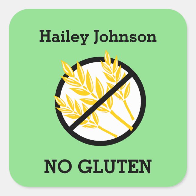Farbglutenwein Celiac Personalisiert Kids Quadratischer Aufkleber (Vorderseite)