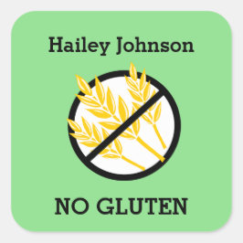 Farbglutenwein Celiac Personalisiert Kids Quadratischer Aufkleber