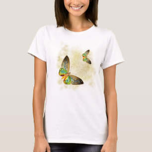 *~* Farbgoldschmetterling auf Goldstaub-Glitzer T-Shirt
