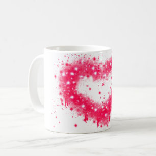 Farbgraffiti Valentinherz Kaffeetasse