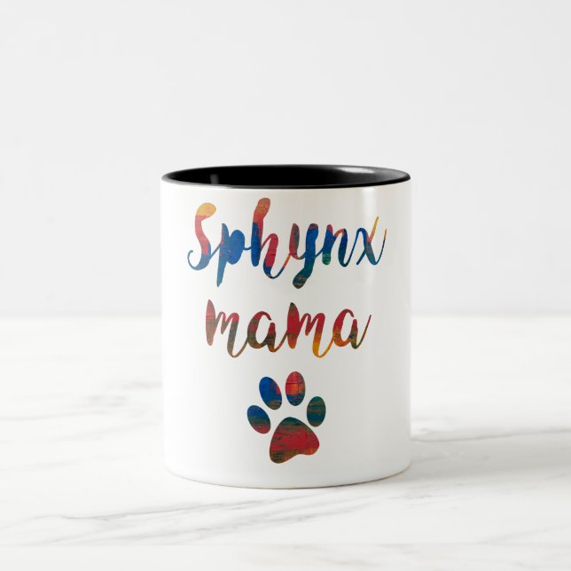 Farbgrafik Sphynx Mutter-Artistic Zweifarbige Tasse (Mittel)