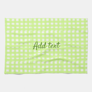 Farbgrün karierter Ginham personalisierter Zusatz Geschirrtuch