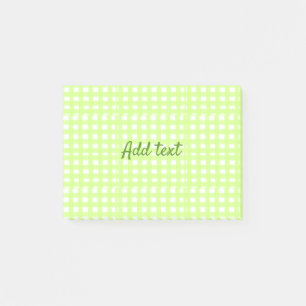 Farbgrün karierter Ginham personalisierter Zusatz Post-it Klebezettel