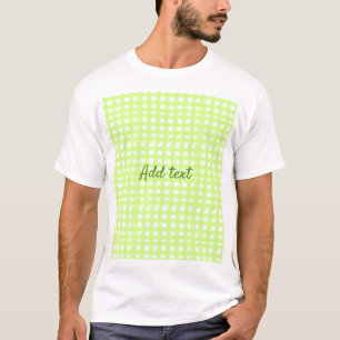 Farbgrün karierter Ginham personalisierter Zusatz T-Shirt