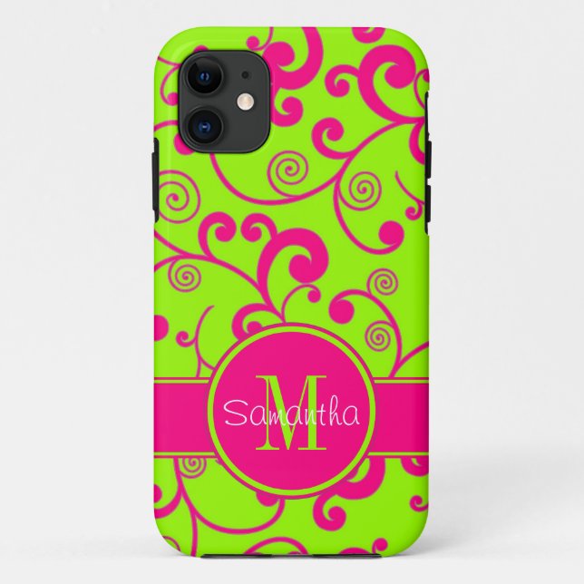Farbgrün mit rosa Bildtrolle - benutzerdefinierte  Case-Mate iPhone Hülle (Rückseite)