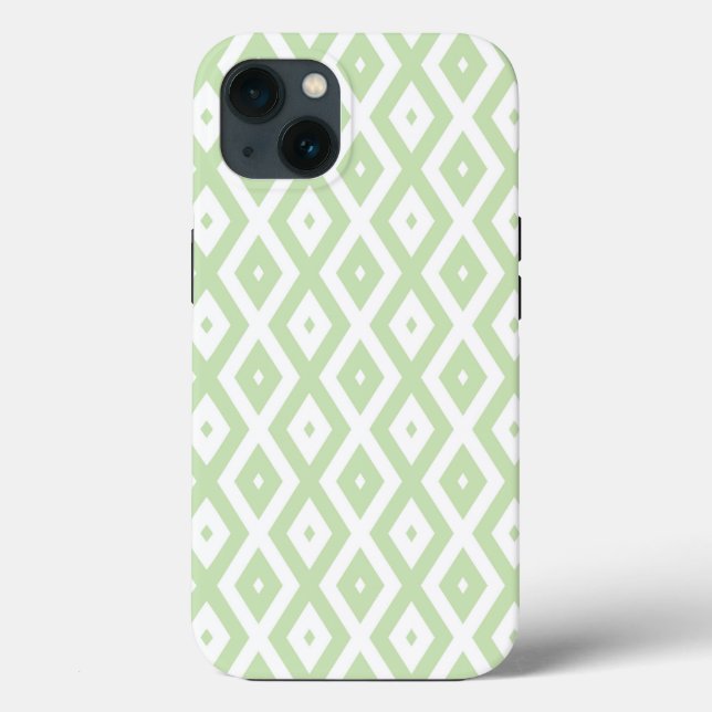 Farbgrün und weiß Diamantmuster Case-Mate iPh iPhone Hülle (Rückseite)