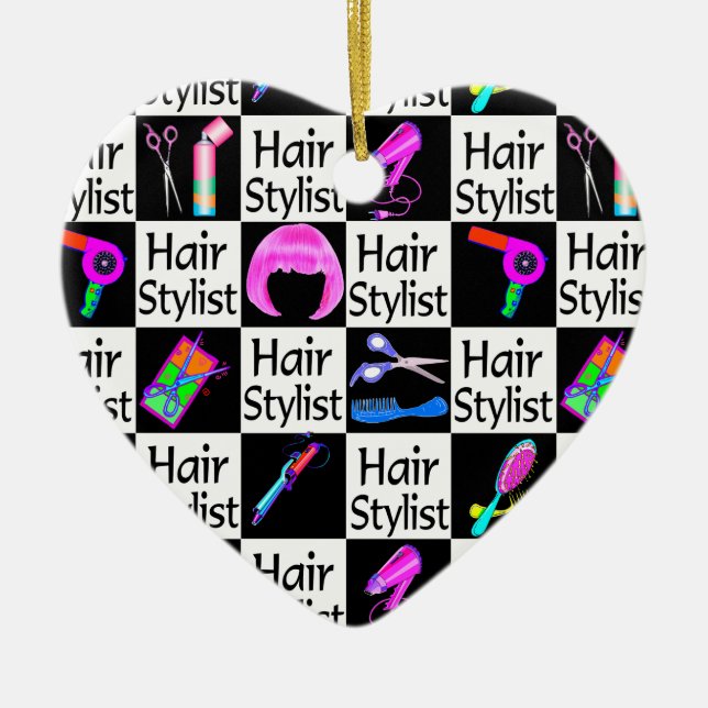 FARBHAARSTYLIST CHRISTMAS ORNANAS KERAMIKORNAMENT (Vorne)