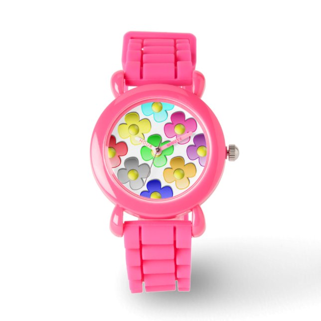 FARBHAFTE BLUME ARMBANDUHR (Vorderseite)
