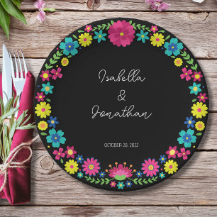 FARBHAFTE BLUME PAPPTELLER