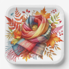 FARBHAFTE FALL-AUTUMN-THEMED-SZENEN PAPPTELLER