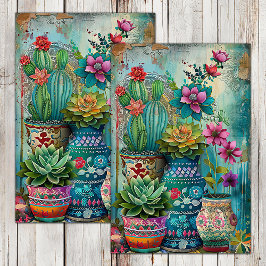 FARBHAFTE GRUPPE VON BLUMENERFOLGEN DECOUPAGE SEIDENPAPIER