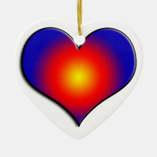 FARBHAFTE HERZEN KERAMIKORNAMENT