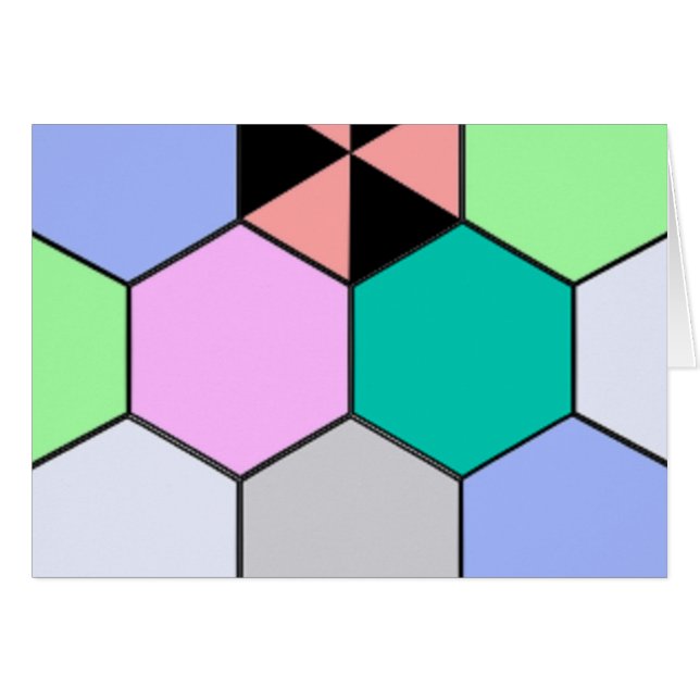 FARBHAFTE HEXAGON-FORMEN (Vorderseite (Horizontal))