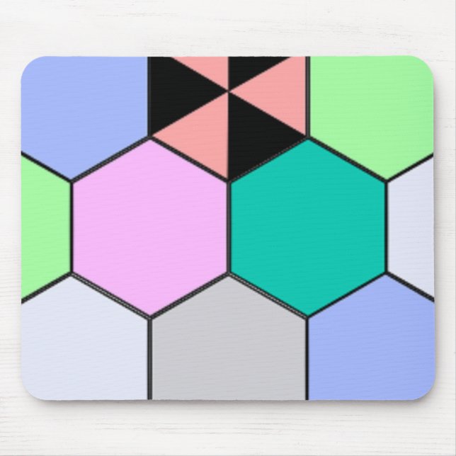 FARBHAFTE HEXAGON-FORMEN MOUSEPAD (Vorne)