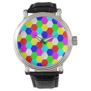 FARBHAFTE HEXAGONS ARMBANDUHR