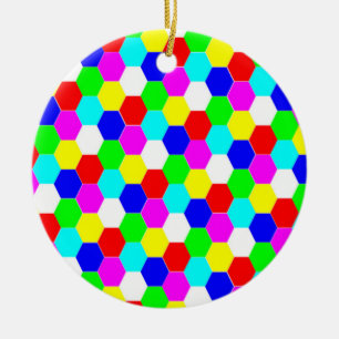 FARBHAFTE HEXAGONS KERAMIK ORNAMENT