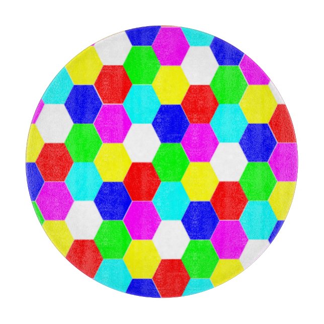 FARBHAFTE HEXAGONS SCHNEIDEBRETT (Vorderseite)