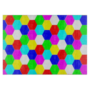 FARBHAFTE HEXAGONS SCHNEIDEBRETT