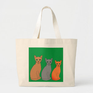 FARBHAFTE KATZENTWICKLER KUNSTKATASTROPHEN-TASCHE JUMBO STOFFBEUTEL
