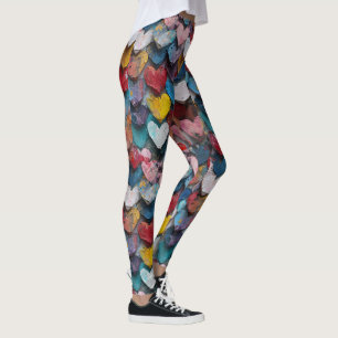 FARBHAFTE MINUTEN UND HERZ LEGGINGS
