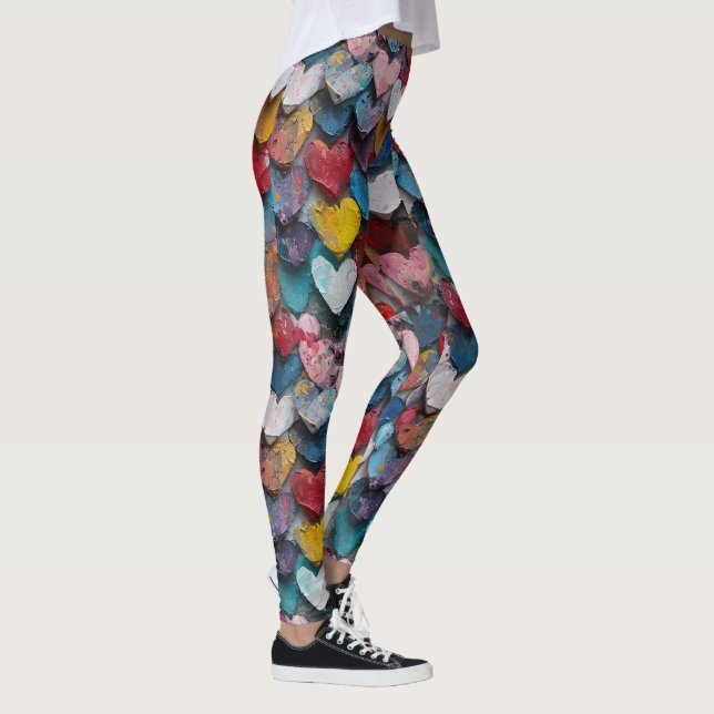 FARBHAFTE MINUTEN UND HERZ LEGGINGS (Rechts)