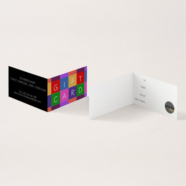 FARBHAFTE PLÄTZE - GESCHÄFTSGESCHÄFTSBESCHEINIGUNG VISITENKARTEN (Innenseite und Außenseite)