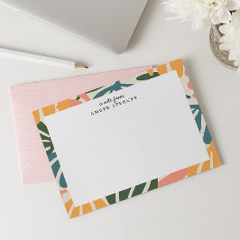 FARBHAFTE RETRO-BLÄTTER GROOVY BOTANICAL NIEDLICH MITTEILUNGSKARTE