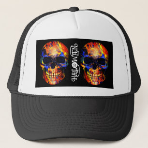 FARBHAFTE SKELETON HAPPY HALLOWEEN APPAREL TRUCKERKAPPE