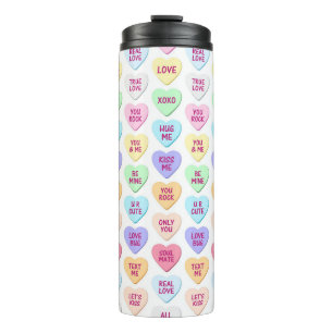FARBHAFTE VALENTINE CANDY MESSAGE HEARS THERMOSBECHER