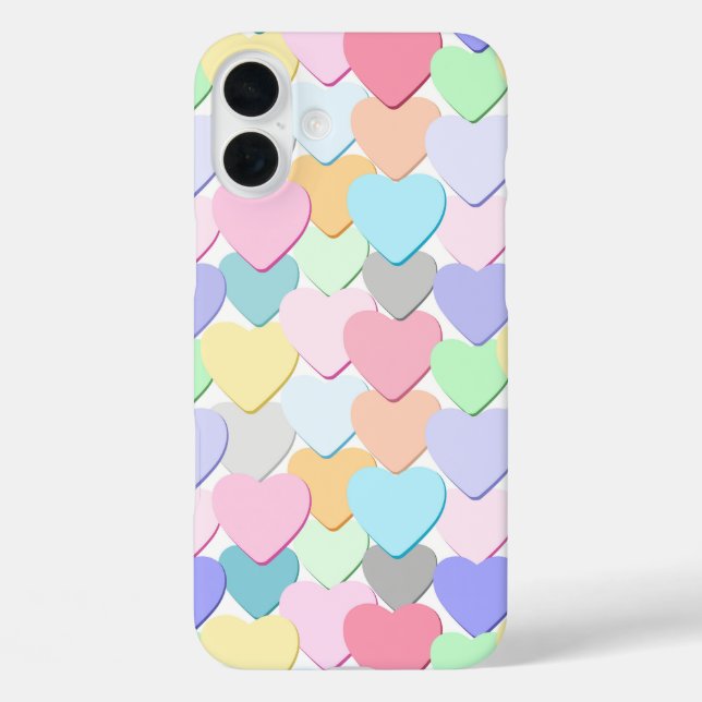 FARBHAFTE VALENTINE MESSAGE HEARS iPhone 16 PLUS HÜLLE (Rückseite)