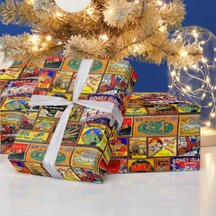 FARBHAFTES VINTAGES KINDERBÜROPAPIER GESCHENKPAPIER